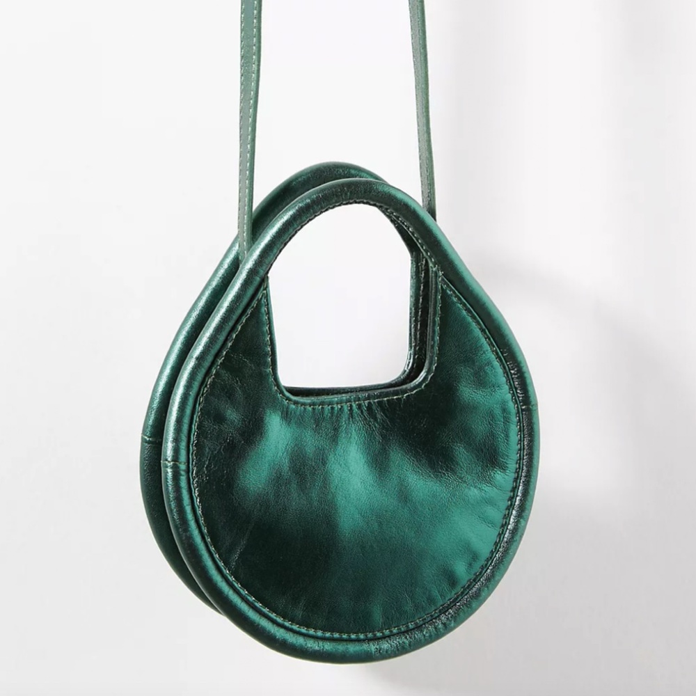 By Anthro Mini Circle Crossbody Bag in Green NWT - Picture 1 of 7